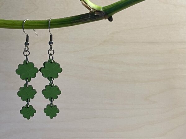 Acrylic clover charm dangle earrings