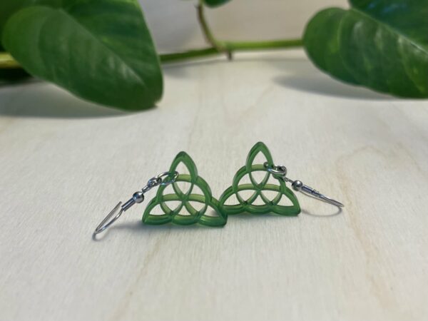 Acrylic Celtic trinity knot dangle earrings